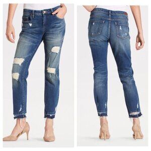 Blank NYC Women's size 25 Distressed Crop Ankle Girlfriend Stretch Jeans